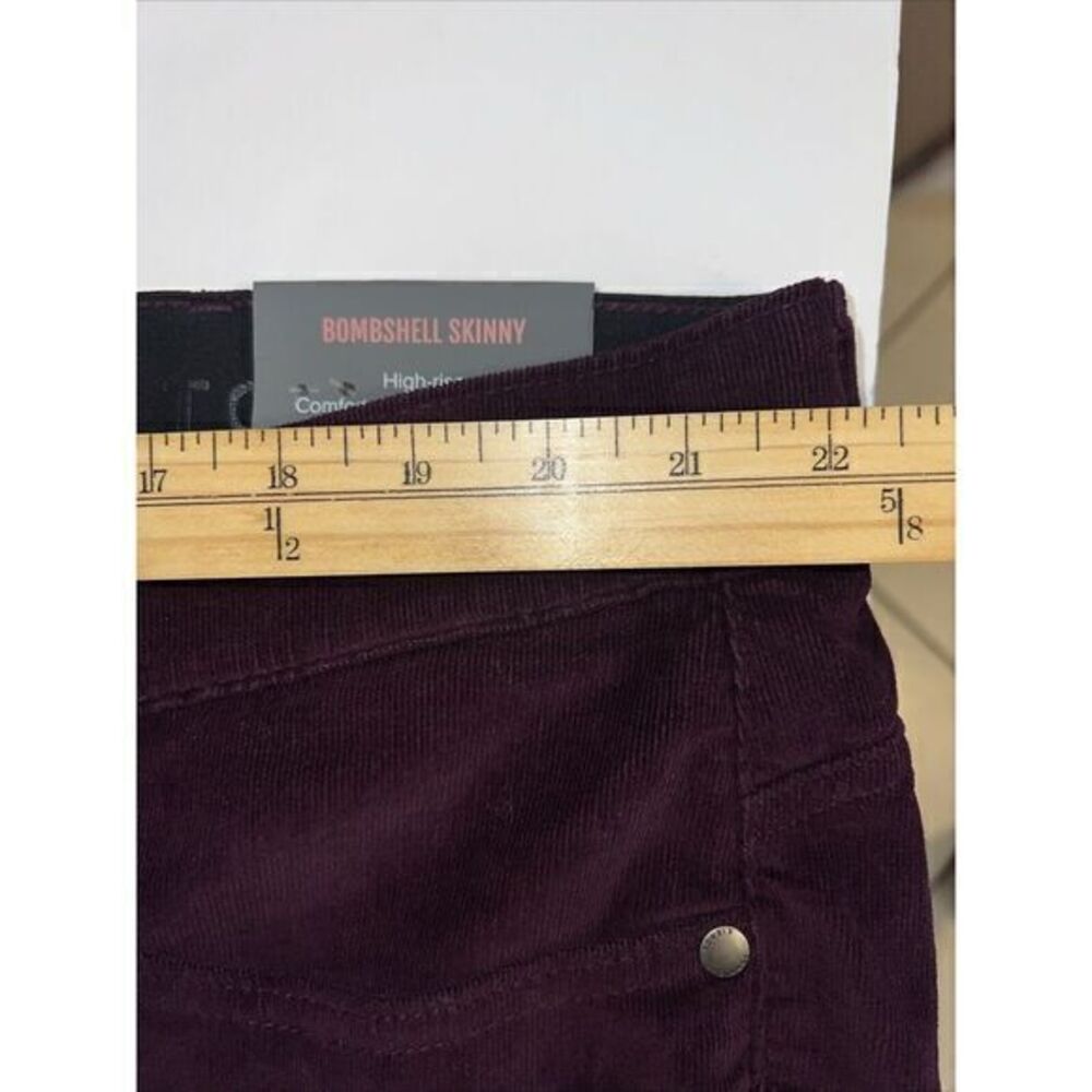 Torrid Bombshell Skinny Pants Women's 26R Purple Corduroy Stretch Waistband-New - Picture 8 of 11